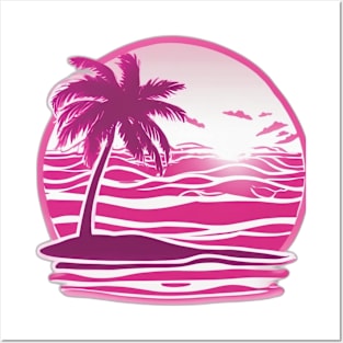 Tropical Sunset Snow Globe Design No. 833 Posters and Art